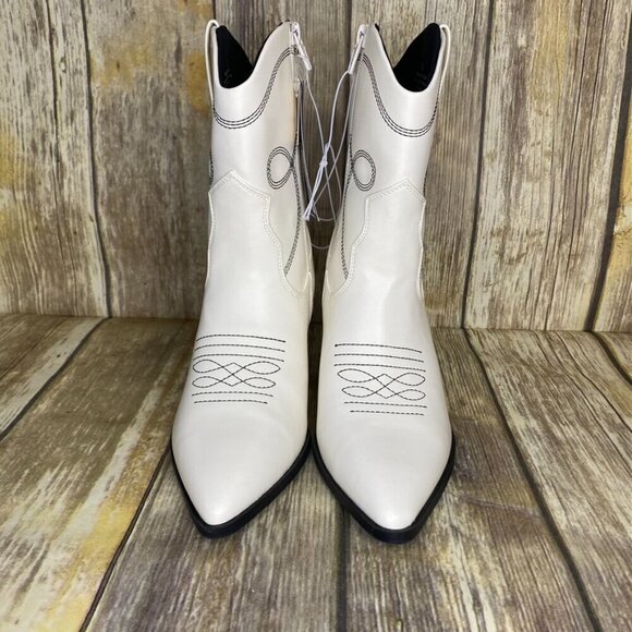 NWT Universal Thread Jenson Women's White Western Booties Size 7.5M - Picture 5 of 7
